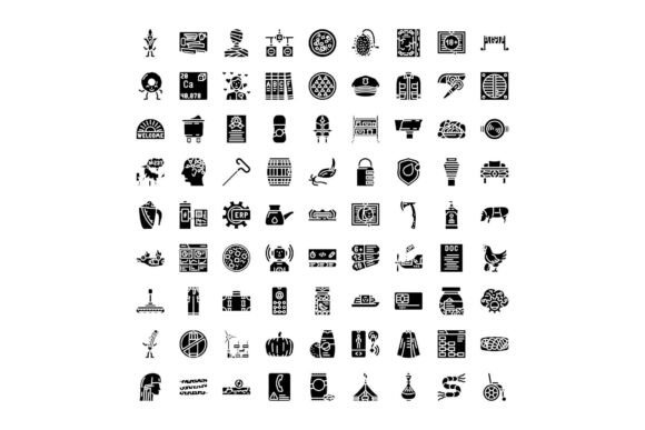 Black Glyph Icons Set for Web Design Ele: A Modern Toolkit for Visual Interface Design