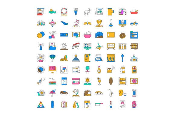 Collection of Various Line Icons with Ou: Enhancing Visual Communication Across Industries