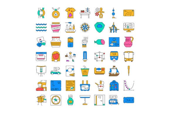 Collection Presenting Various Flat Line: Practical Design Solutions for Modern Visual Communication