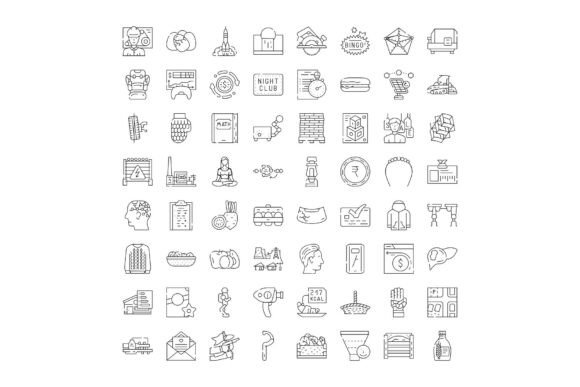 Diverse Collection of Thin Line Icons Fo: Enhancing Visual Communication Across Workflows