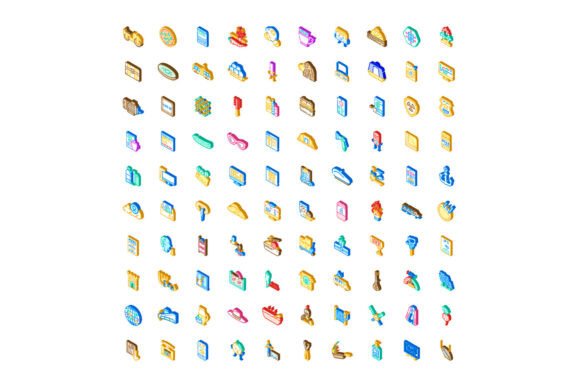 Diverse Isometric Icons for Creative Digital Projects
