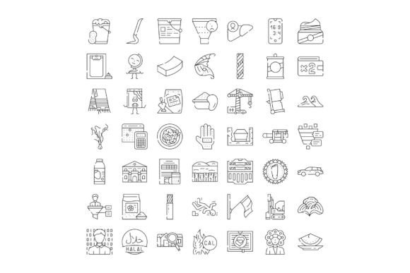 Diverse Line Art Icons Collection Illust: A Modern Design Resource for Web and App Interfaces