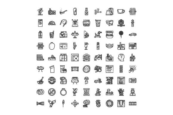 Diverse Outline Icon Set Featuring Misce: A Practical Design Resource for Modern Projects