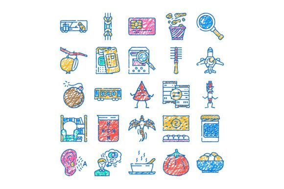 Doodle Color Icon Collection: Playful Design Made Simple