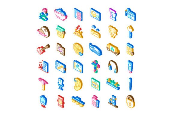 Enhancing Design with a Diverse Collection of Isometric Icons and Graphics