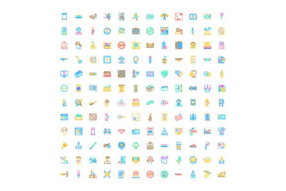Enhancing Digital Design with a Collection of Diverse Colorful Vector Icons