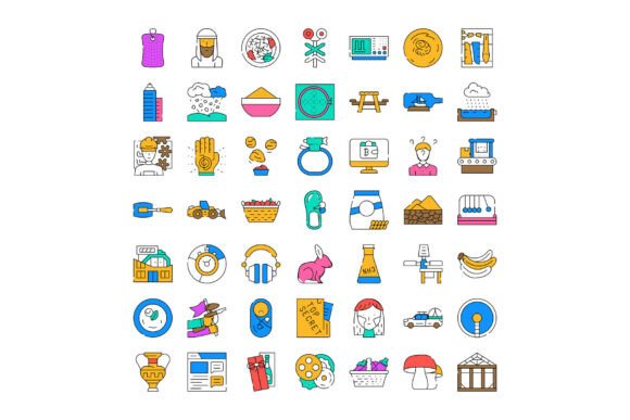 How Various Colorful Simple Line Icons Set C Enhances Visual Communication Across Industries