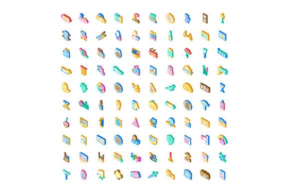Isometric Collection of Creative Colorful Icons: A Practical Design Resource for Real-World Projects