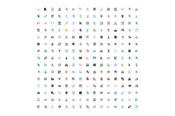 Large Collection of Diverse Icons Illust