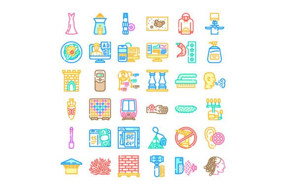 Outline Icon Collection Demonstrating Design Versatility