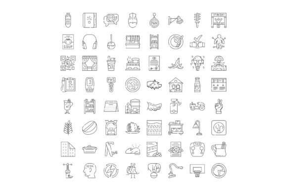 Outline Vector Icons Set Representing Va: A Modern Toolkit for Visual Communication
