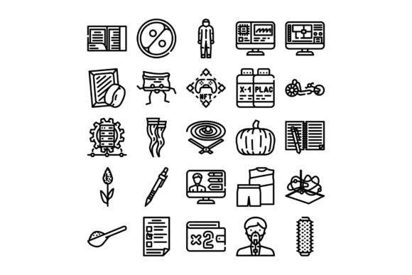 Streamlining Visual Communication with Line Icons Set Business Modern Technolog