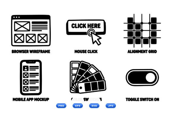 UI Wireframe Icon SVG Pack for Modern Design Projects