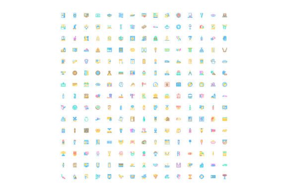 Unlocking Creativity: The Power of a Collection of Assorted Colorful Flat Line Icons in Modern Web Design