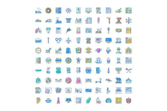 Unlocking Creativity with the Assortment of Hand Drawn Diverse Colorful Icons